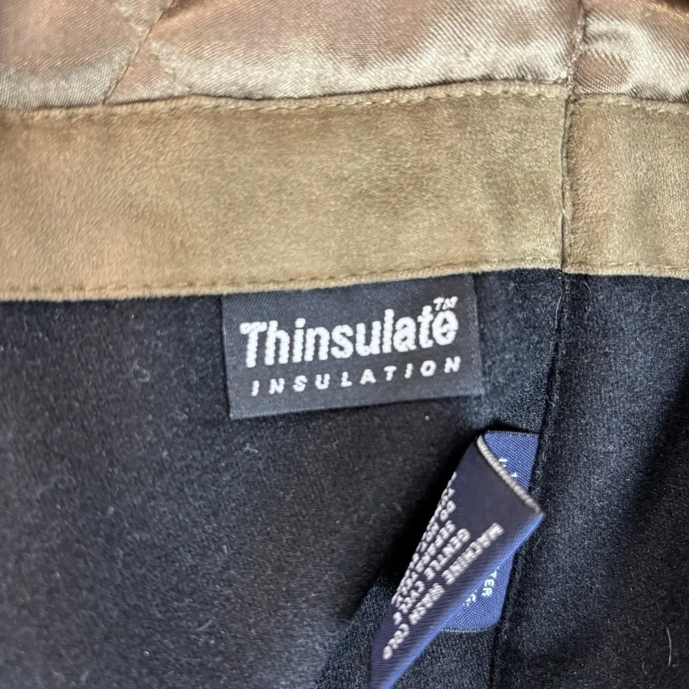 Roundtree & Yorke Mens Bomber Jacket Xl Thinsulate Insulated Full Zip Suede Look - Picture 8 of 16